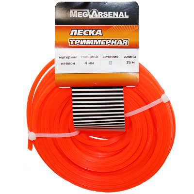 Леска триммерная MegArsenal d4.0 квадрат L15