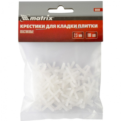 Крестики, 2,5 мм, для кладки плитки, 100 шт.// MATRIX