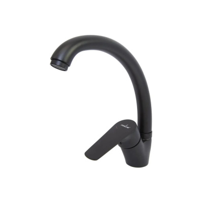 Смеситель для кухни 35k MIXLINE МЛ14-031(ML14-031BL)выс.излив б/отв бок.п/гайку ЧЕРНЫЙ(без подводки)