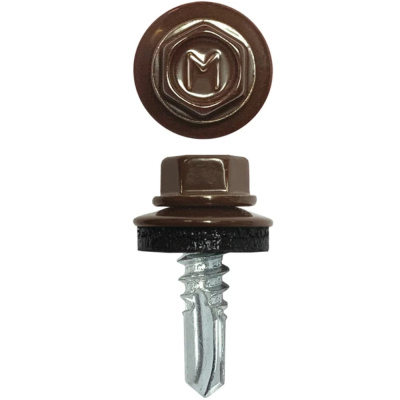 Саморез кровельный Daxmer 5,5х19 RAL 8017 сверло №3 (250 шт)