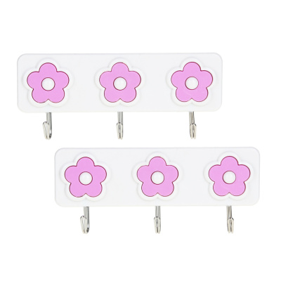 Крючки 2 планки по 3шт, металл, пластик, 2 дизайна VETTA  