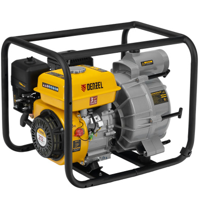 Мотопомпа бензиновая для грязной воды PX-80D7, 7 л.с., 3", 1300 л/мин, глуб 8 м,напор 30 м// Denzel