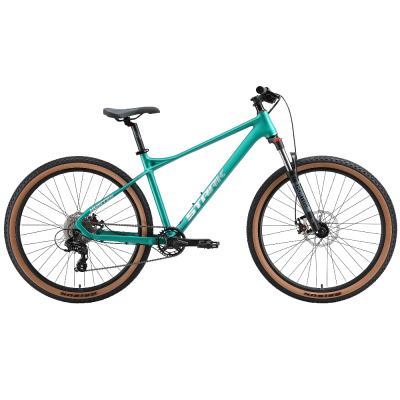 Велосипед Stark'25 Hunter 27.1 D зеленый матовый/серебристый металлик XS/14.5"