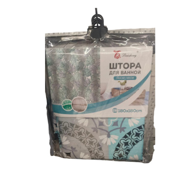 Штора для ванной 180см*180см, полиэстер, арт.BZ-ZJ1801