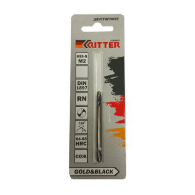 Сверло Ritter EС по металлудвухстороннее 4,5мм (HSS-G M2 Gold&Black) DIN1897RN(1шт в блист.)