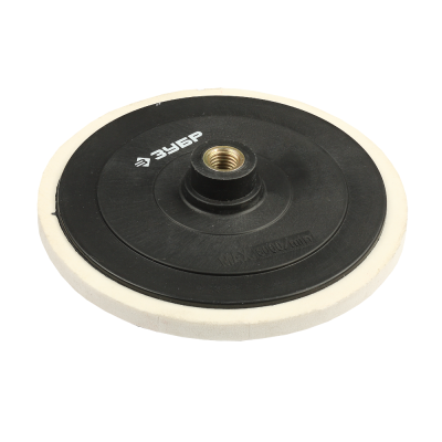 Тарелка опорная ф180мм, М14 ЗУБР"МАСТЕР" пластиковая для УШМ под круг на липучке, мягк.полиурет.прок