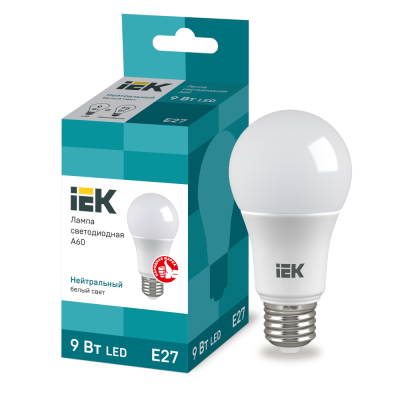 Лампа светодиодная LED 9вт E27 белый ECO