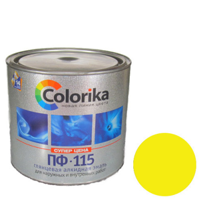 Эмаль ПФ-115 "Colorika" желтая 1,8 кг