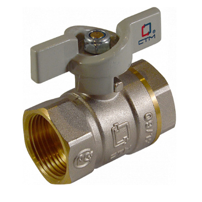 Кран шаровый для воды 3/4" г/г бабочка CTM СТАНДАРТ