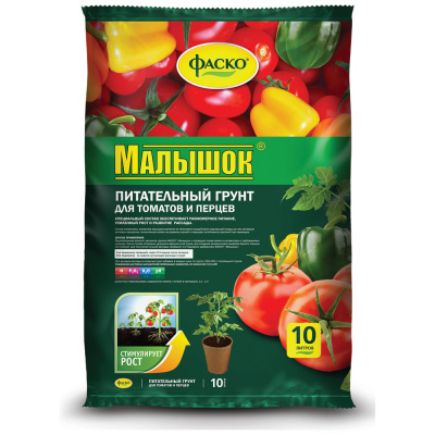 Грунт Малышок 10л д/томата и перца фаско