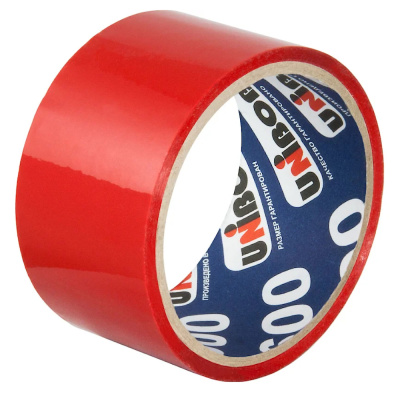 Скотч упаковочный красный  48ммх24м 45 мкм UNIBOB