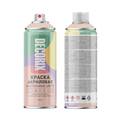 Краска аэрозольная универсальная  Пастельные цвета DECORIX, 520 мл, пастельный розовый