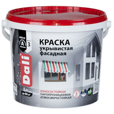 КРАСКА "DALI" ФАСАДНАЯ МАТОВАЯ УКРЫВИСТАЯ 5Л "РОГНЕДА"