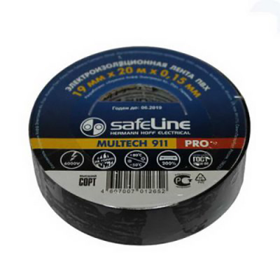 Изолента 19/20 черный Safeline