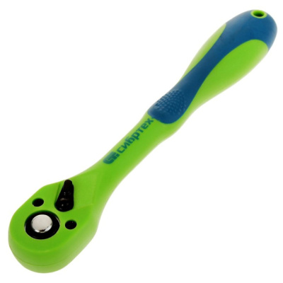 Ключ трещотка двухкомпонентная рукоятка 3/8"// Сибртех