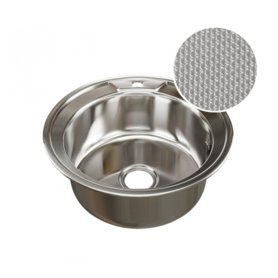 Мойка круг d 51 (0,8) вып 3 1/2 MIXLINE (глуб чаши 18см) с сифоном ДЕКОР