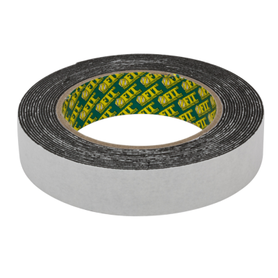 Лента клеящая, двухсторонняя монтажная, чёрная 25мм х 5м