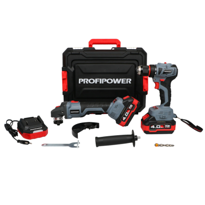 НАБОР 2в1 Акк.бесщет.PROFIPOWER ProfiSet 2A20 (Li-ion-2шт 20В, 4.0Ач, З/У, в кейсе, E0080, T0056)