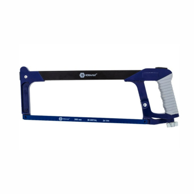 Ножовка по металлу КОБАЛЬТ 300 мм, алюм. рукоятка, металл. рамка с упором, установка полотна 45/90 г