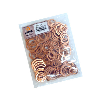 Набор медных шайб в комплекте "15".толщина шайб 1,5мм