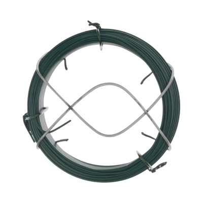 Проволока с ПВХ покрытием, зеленая 0,9 мм, длина 50 м// Сибртех