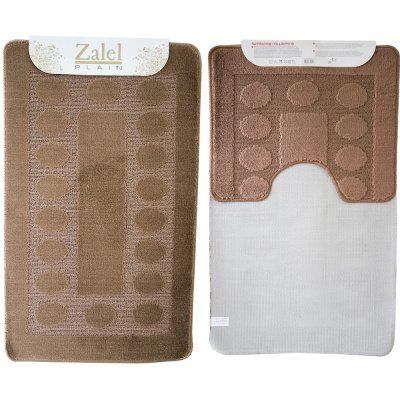 Набор ковриков д/ванной Zalel  2 пр. 60х100 (коричневый)