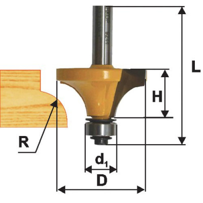 Фреза кром калевочная ф16х6мм R1