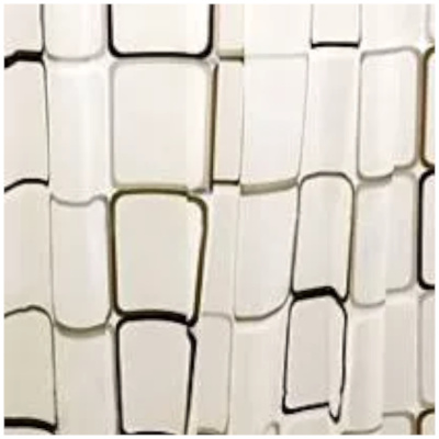 Штора GS-6PEVA04 для ванной комнаты с кольцами с рисунком (Сетка) (180х180см)