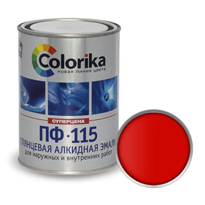 Эмаль ПФ-115 "Colorika" красная 2,7 кг
