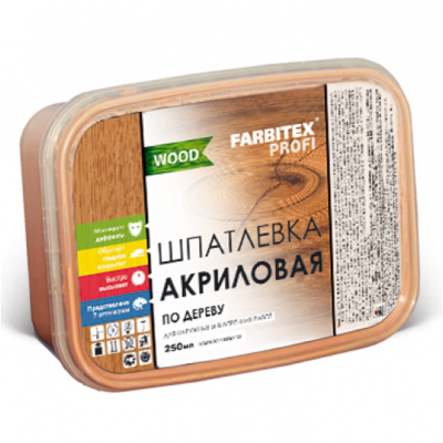 Шпатлевка акриловая по дереву махагон (0,25л) FARBITEX ПРОФИ WOOD