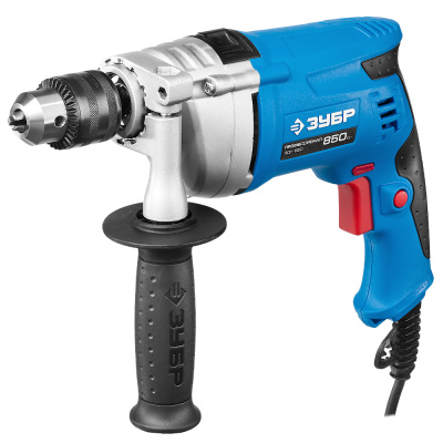 Дрель ЗУБР удар, реверс, мет корпус редуктора, патрон 13мм, реверс, 0-2800об/мин, 0-44800уд/мин, 850