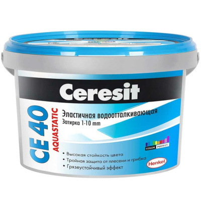 ЗАТИРКА  №16 AQUASTATIC  СЕ 40  ГРАФИТ ВЕДРО 2 КГ (1/12) "CERESIT"