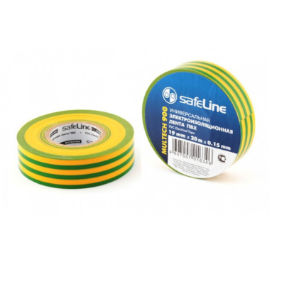 Изолента 19/20 желто-зеленый Safeline