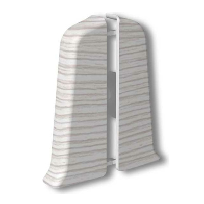 Угол для плинтуса 70мм "Деконика" Ясень бьянко / 255 торцевой (пара)										