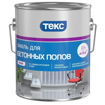 Эмаль ПРОФИ для бетонных полов красно-коричневая 2,7 л ТЕКС