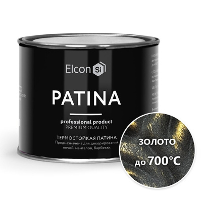 Эмаль Elcon, Patina, декоративная, термостойкая, быстросохнущая, глянцевая, золото, 0.2 кг