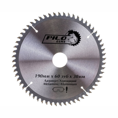 Диск пильный по ламинату и алюминию 190мм х 60 зуб х 30/20мм "Pilorama"