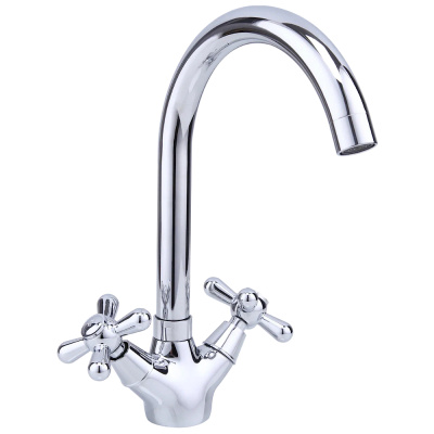 Смеситель для кухни F4025 высокий излив, двухвентильный, хром FRAP