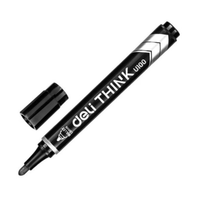 Маркер перманентный Think, круглый наконечник, тол лин 1,5мм, черный