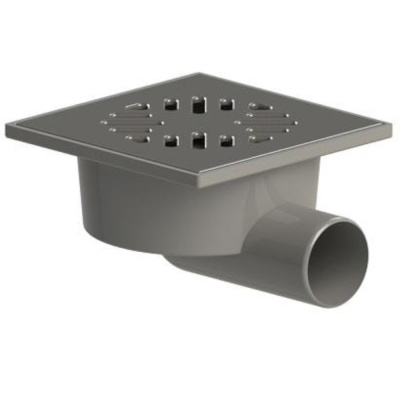 Трап 50 с гориз. спуском  ПП решетка 150*150 нерж. сталь ТАТПОЛИМЕР