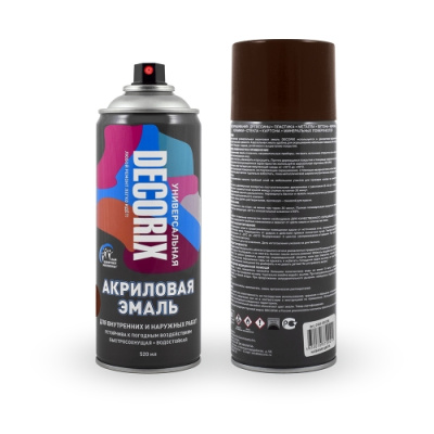 Эмаль аэрозольная универс.DECORIX 520мл,коричневый