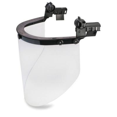 Экран ЗУБР  ЗАСЛОН 220 х 385 мм, поликарбон 2 мм, защитный лицевой щиток для крепления на каске, Пр