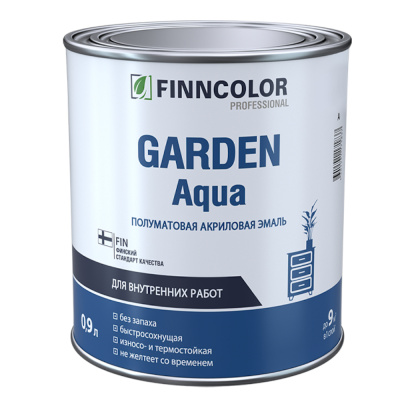 ЭМАЛЬ АКРИЛОВАЯ П/МАТОВ. 0,9 Л (1/6) "ТИККУРИЛА" ГАРДЕН АКВА 