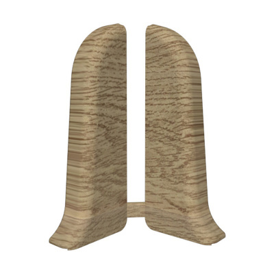 Угол для плинтуса 70мм "Деконика" Дуб рустик / 211 торцевой (пара)										