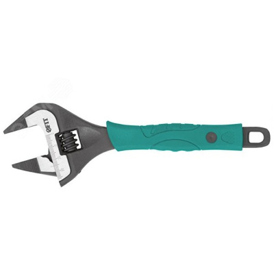 Ключ разводной "Карат", CrV, обточенные узкие губки, шкала, увелич.захват, прорезин.ручка  150 мм ( 