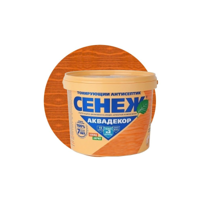 Антисептик тонирующий СЕНЕЖ АКВАДЕКОР Х2-111 (тик)-0,9кг