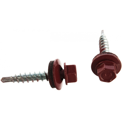 Саморез кров. сверло 4,8х35 RAL 3011 коричнево-красные
