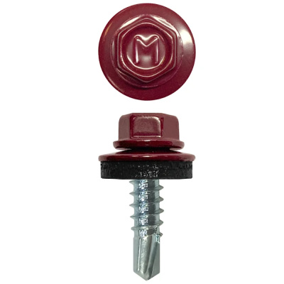 Саморез кровельный Daxmer 4,8х70 RAL 3005 сверло №1 (100 шт)