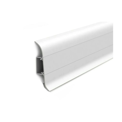 Плинтус напольный с центральной планкой 70мм 2,2м "Идеал Классик", Белый 001