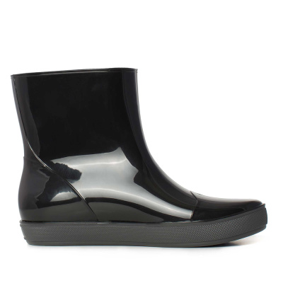 Полусапожки женские из ПВХ Nordman Alida, утепленные флисом, черные с серой подошвой 39